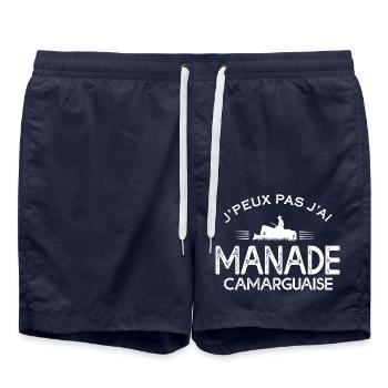 J'peux j'ai manade camarguaise cadeau homme femme - Short de bain - bleu marine - Devant - AI Model Male 185 light (185cm)