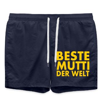 Beste mutti der welt - Badeshorts - French Navy - Vorne - AI Model Male 185 light (185cm)