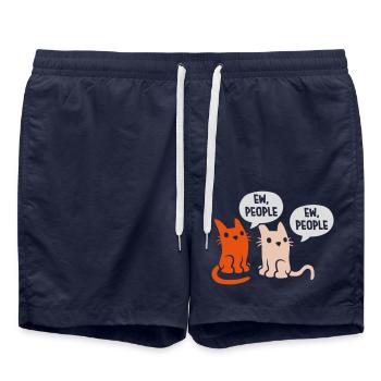 ew people cats pets - Swim Trunks - french navy - Front - AI Model Male 185 light (185cm)