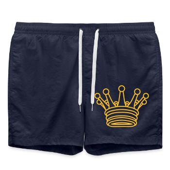 King Design Golden Crown - Swim Trunks - french navy - Front - AI Model Male 185 light (185cm)