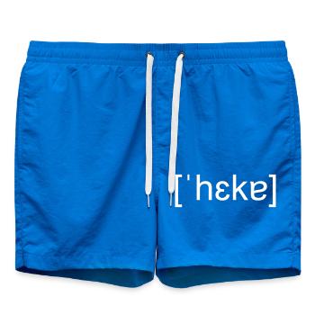 Hacker, phonetische Schreibweise, weiß - Badeshorts - Cobalt blue - Vorne