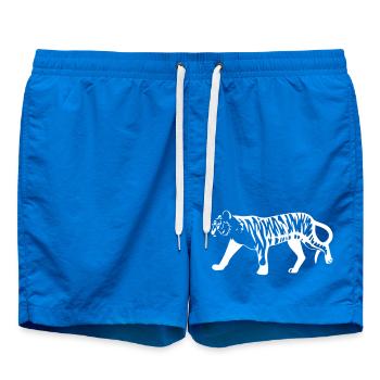 Stylized tiger with animal print - Swim Trunks - cobalt blue - Front