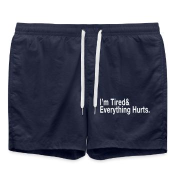 I'm Tired - Swim Trunks - french navy - Front - AI Model Male 185 light (185cm)