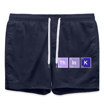 Think (blau) - Badeshorts - French Navy - Vorne - AI Model Male 185 light (185cm)