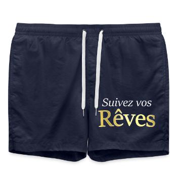 Suivez vos rêves - Short de bain - bleu marine - Devant - AI Model Male 185 light (185cm)