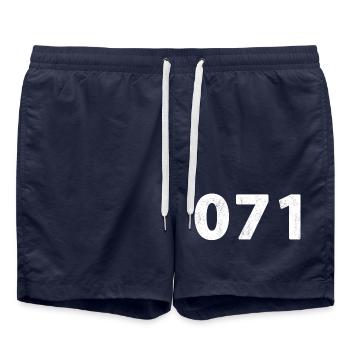 071 Leiden Zoeterwoude Voorschoten Noordwijk - Badeshorts - French Navy - Vorne - AI Model Male 185 light (185cm)