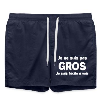 Je ne suis pas Gros — Visible et Fier - Short de bain - bleu marine - Devant - AI Model Male 185 light (185cm)