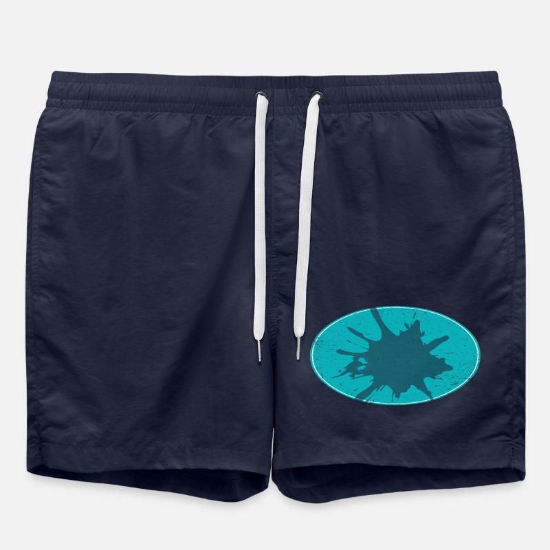 Ovaler Flash Background schmutzing - Badeshorts - French Navy