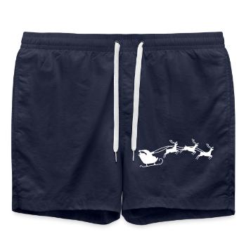 Santa Claus with sleigh - Swim Trunks - french navy - Front - AI Model Male 185 light (185cm)