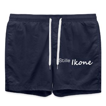 Silent Icon Minimalist Contrast - Swim Trunks - french navy - Front - AI Model Male 185 light (185cm)