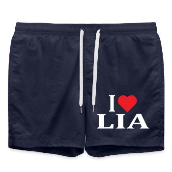 Name T-Shirt Ich liebe Liala T-Shirt Geschenkidee - Badeshorts - French Navy - Vorne - AI Model Male 185 light (185cm)