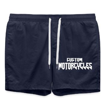 Custom Motorcycles Chopper Biker - Swim Trunks - french navy - Front - AI Model Male 185 light (185cm)