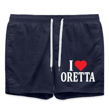 T-Shirt Ich liebe Oretta T-Shirt Geschenkidee - Badeshorts - French Navy - Vorne - AI Model Male 185 light (185cm)