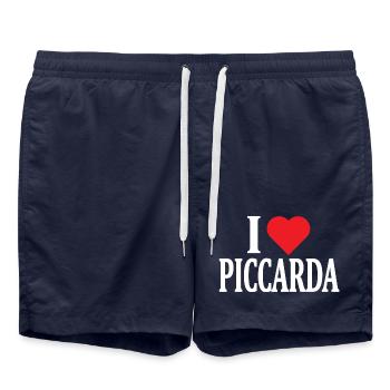 Tee shirt I love Piccarda idée cadeau t-shirt - Short de bain - bleu marine - Devant - AI Model Male 185 light (185cm)
