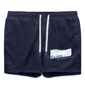 Nature is calling Winter Wonderland 2 - Badeshorts - French Navy - Vorne - AI Model Male 185 light (185cm)