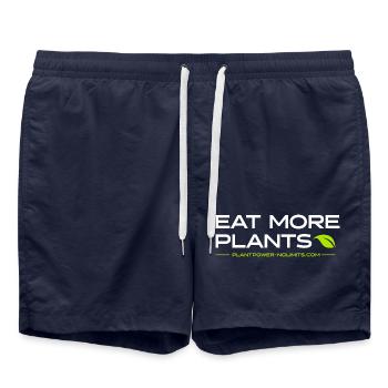 MANGE PLUS DE PLANTES | Énergie de centrale - Sans limites - Short de bain - bleu marine - Devant - AI Model Male 185 light (185cm)