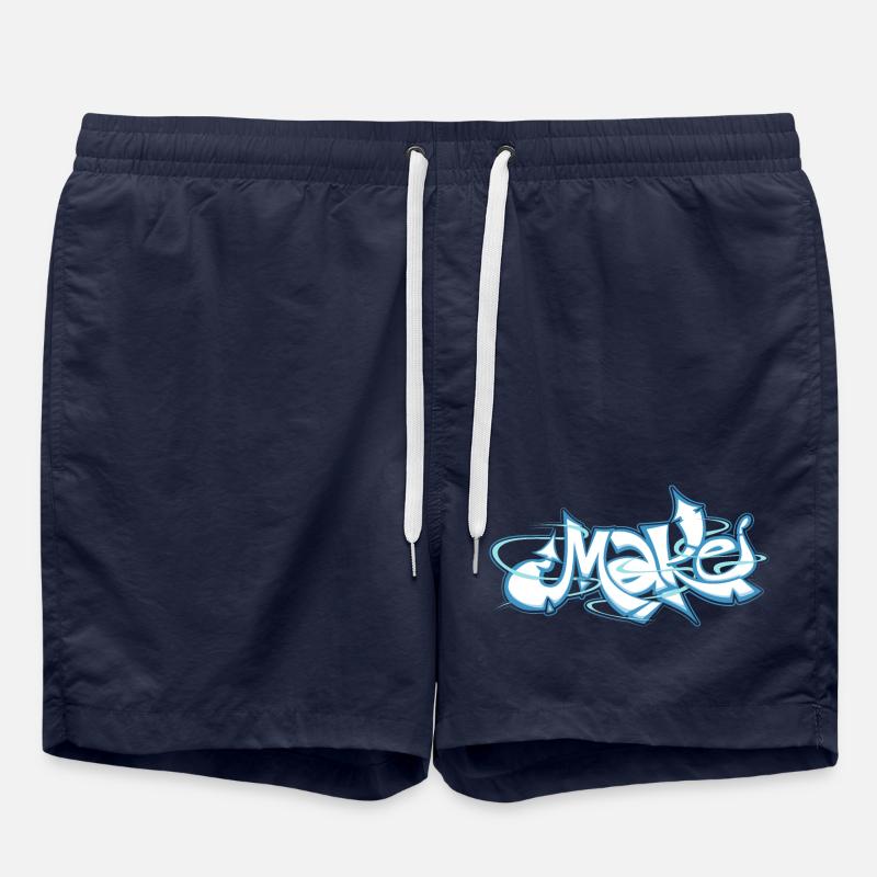 Blaues Wort machen Graffiti - Badeshorts - French Navy
