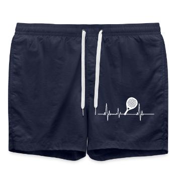 Padel Heartbeat Racket White Design - Swim Trunks - french navy - Front - AI Model Male 185 light (185cm)
