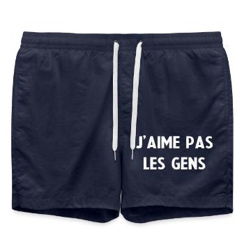 J'aime pas les gens - Short de bain - bleu marine - Devant - AI Model Male 185 light (185cm)