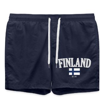 Finlande depuis 1917 - Short de bain - bleu marine - Devant - AI Model Male 185 light (185cm)