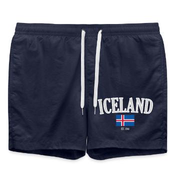 Island seit 1944 - Badeshorts - French Navy - Vorne - AI Model Male 185 light (185cm)