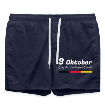 3. Oktober Einheit Farben - Badeshorts - French Navy - Vorne - AI Model Male 185 light (185cm)
