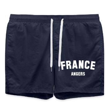 Angers, France, France - Short de bain - bleu marine - Devant - AI Model Male 185 light (185cm)