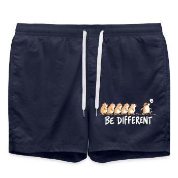 Lemminge Be Different Individualität Statement Hum - Badeshorts - French Navy - Vorne - AI Model Male 185 light (185cm)