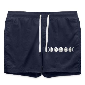 mond phasen halbmond vollmond sichelmond planet zw - Badeshorts - French Navy - Vorne - AI Model Male 185 light (185cm)