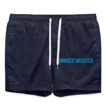sorry in not listening - Swim Trunks - french navy - Front - AI Model Male 185 light (185cm)