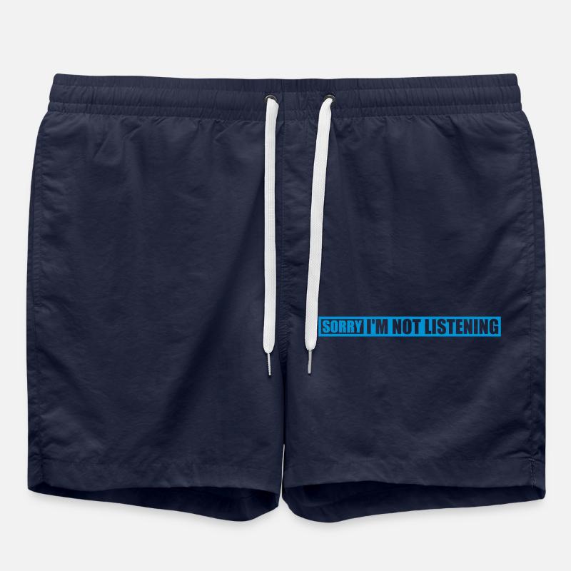 désolé de ne pas écouter - Short de bain - bleu marine