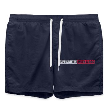 better with a dog - Swim Trunks - french navy - Front - AI Model Male 185 light (185cm)