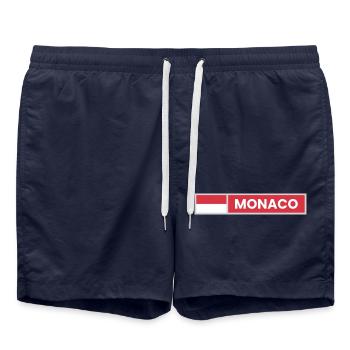 Monaco Flag - Swim Trunks - french navy - Front - AI Model Male 185 light (185cm)