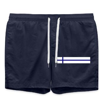 Finland Flag - Swim Trunks - french navy - Front - AI Model Male 185 light (185cm)
