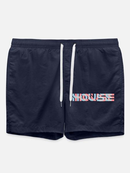 House 3D Effect Logo - Swim Trunks - french navy