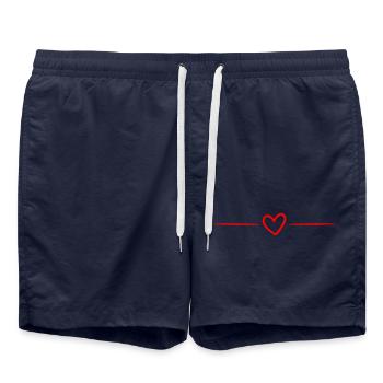 Heart Line Icon - Swim Trunks - french navy - Front - AI Model Male 185 light (185cm)