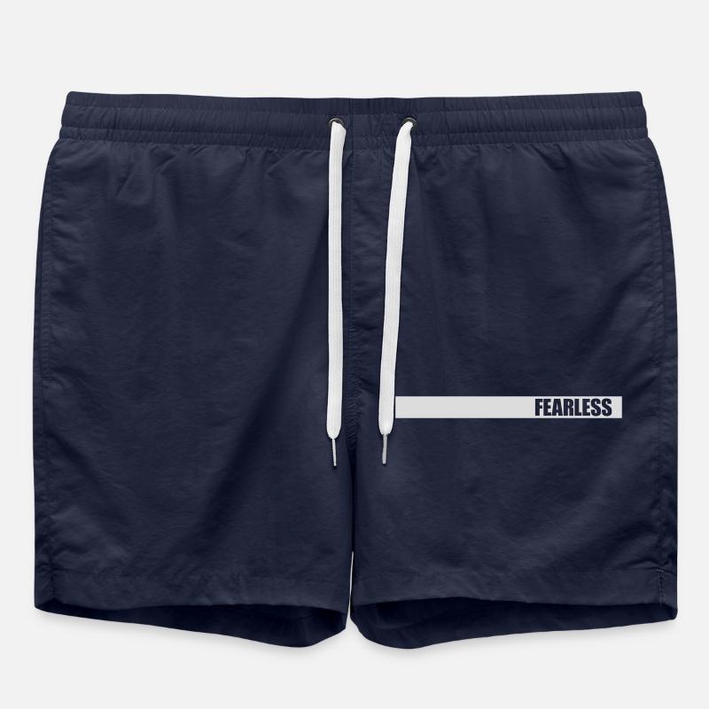 fearless Text Quote Design - Swim Trunks - french navy