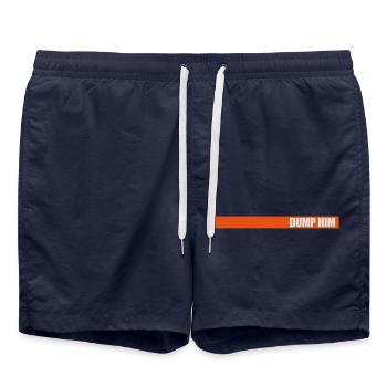 dump him Zitat Logo - Badeshorts - French Navy - Vorne - AI Model Male 185 light (185cm)