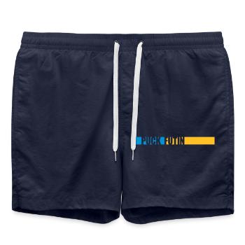 Conception du logo Puck Futin - Short de bain - bleu marine - Devant - AI Model Male 185 light (185cm)