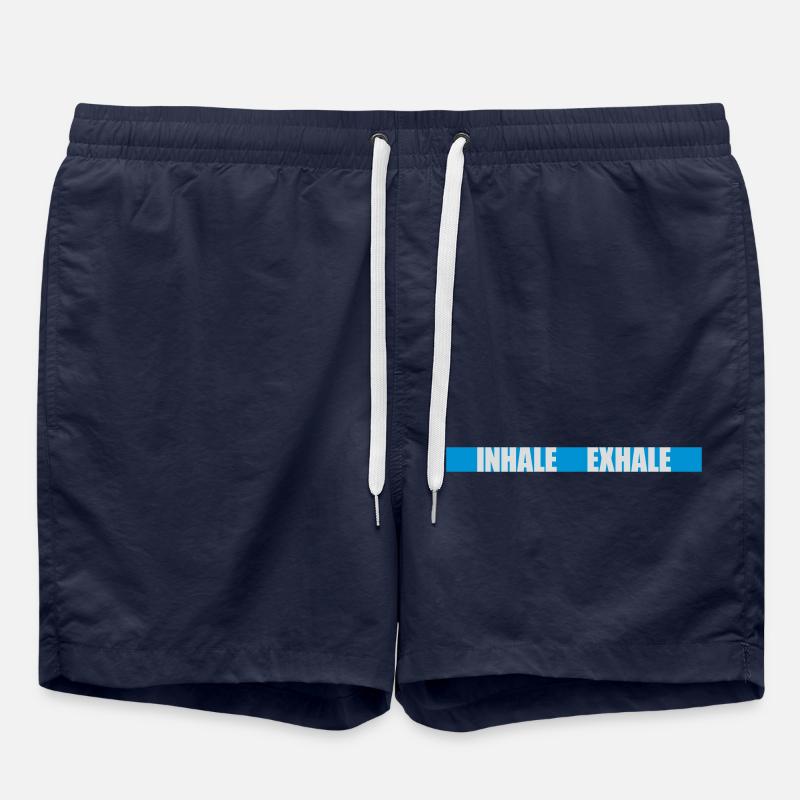 inhale exhale yoga quote - Swim Trunks - french navy