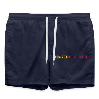 crypto is for virgins - Swim Trunks - french navy - Front - AI Model Male 185 light (185cm)