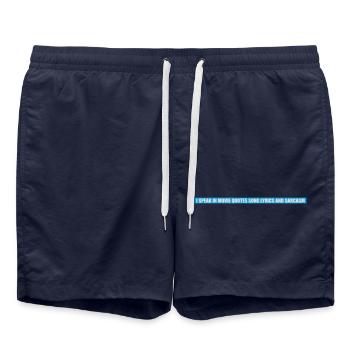 speak lyrics and sarcasm - Swim Trunks - french navy - Front - AI Model Male 185 light (185cm)