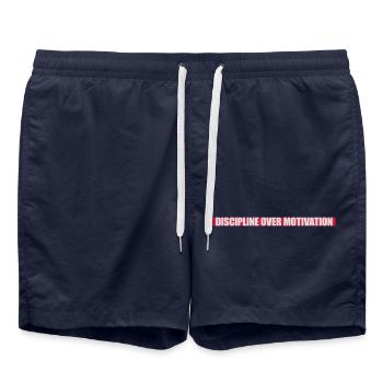 Citation de discipline sur la motivation - Short de bain - bleu marine - Devant - AI Model Male 185 light (185cm)
