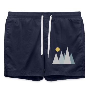 Berge - Badeshorts - French Navy - Vorne - AI Model Male 185 light (185cm)