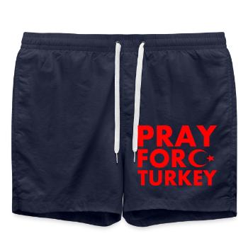 Pray for turkey - Badeshorts - French Navy - Vorne - AI Model Male 185 light (185cm)