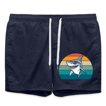 Hai Retro - Badeshorts - French Navy - Vorne - AI Model Male 185 light (185cm)