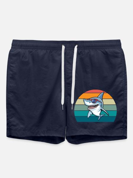 Shark Retro - Swim Trunks - french navy