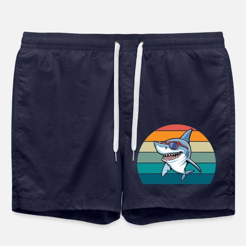 Shark Retro - Swim Trunks - french navy