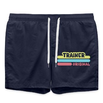 Prénom Formateur - Short de bain - bleu marine - Devant - AI Model Male 185 light (185cm)