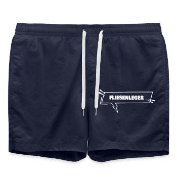 Cadeau pour carreleurs - Short de bain - bleu marine - Devant - AI Model Male 185 light (185cm)